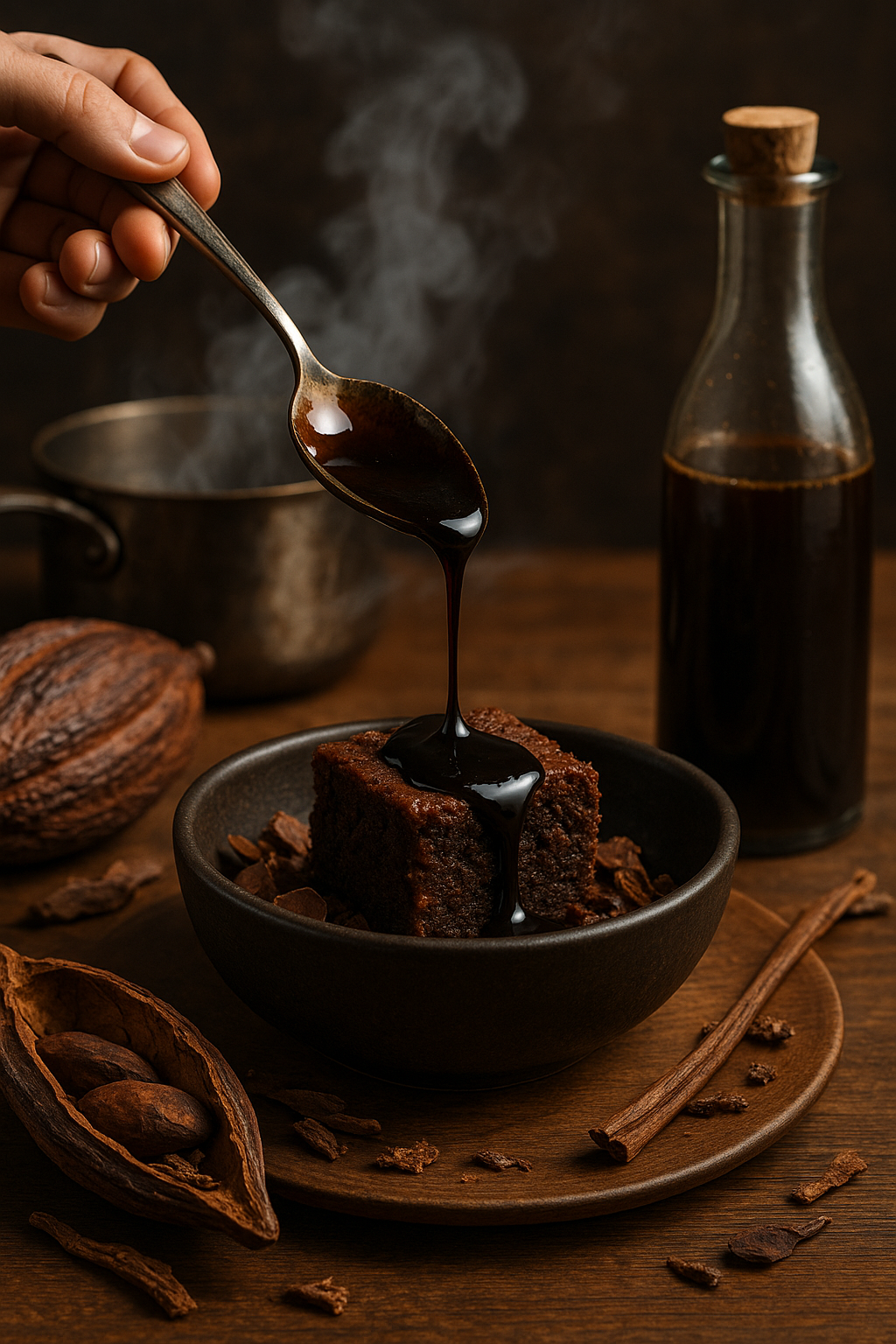 smoke drizzled on a brownie